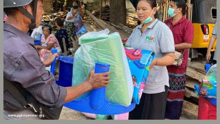 Donation to Earthquake Affected People in Pyimana, Nay Pyi Taw