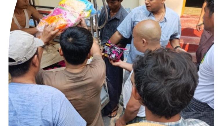Donation to Earthquake Affected People in Mandalay, mandalay Region