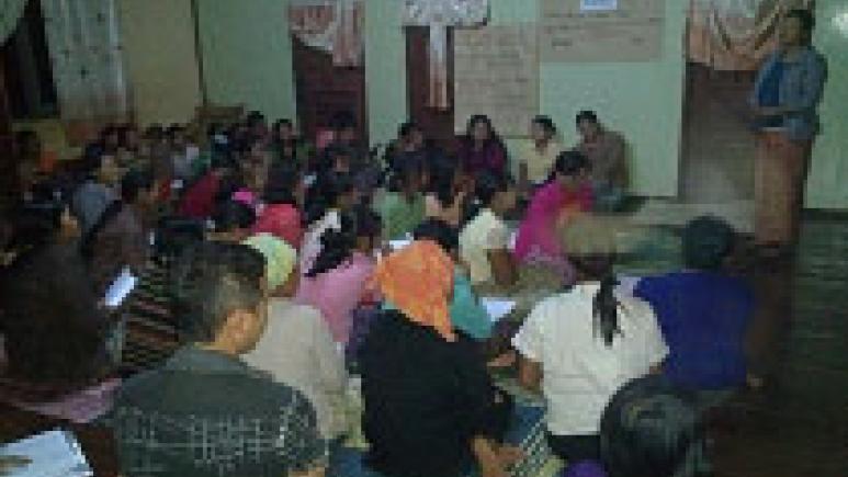 Awareness Activities with Women at DIC. Hopone .Commuinity Awareness session ( Late Evening) at Hopone Township.